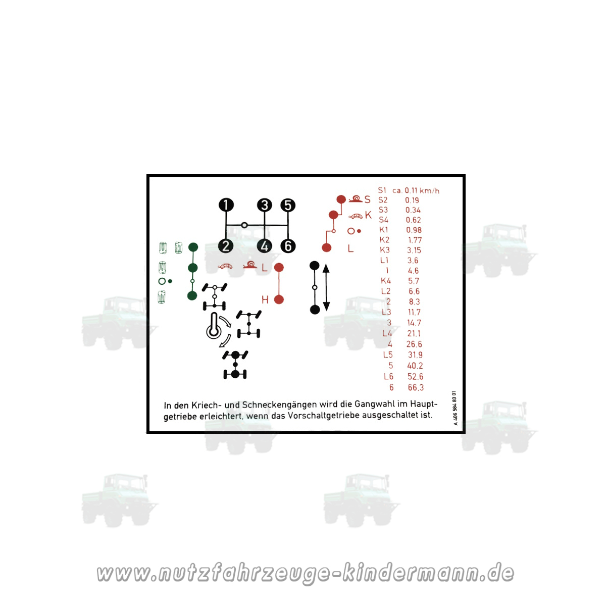Schaltschema G Getriebe mit Vorschaltgru box