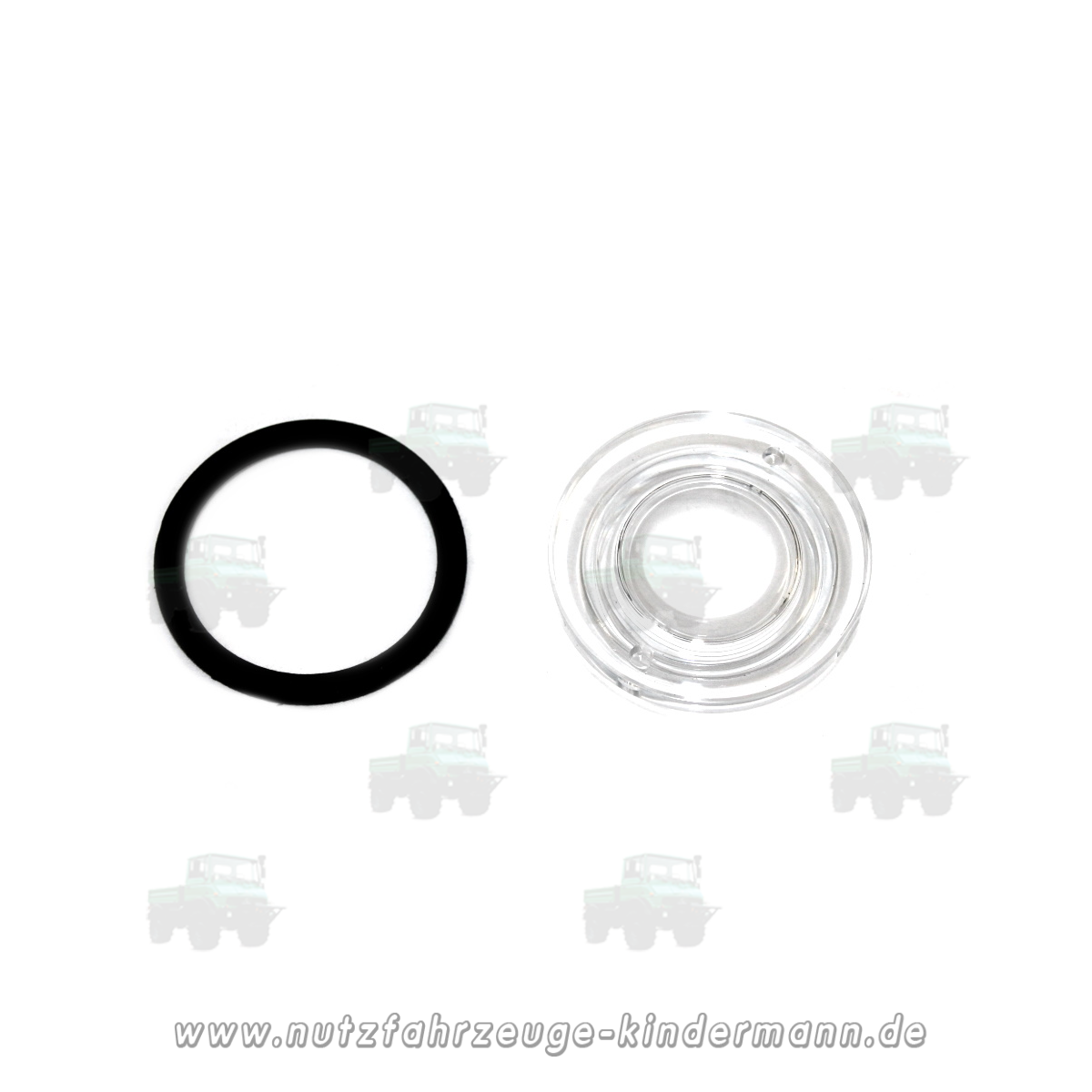 Sight glass incl. seal for working hydraulic oil reservoir