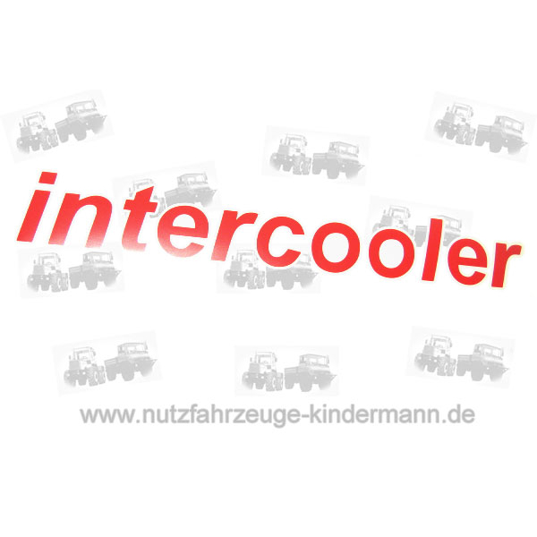 Aufkleber rot "INTERCOOLER" zum MB-trac