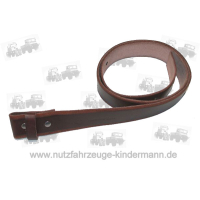 Leather belt brown without buckle