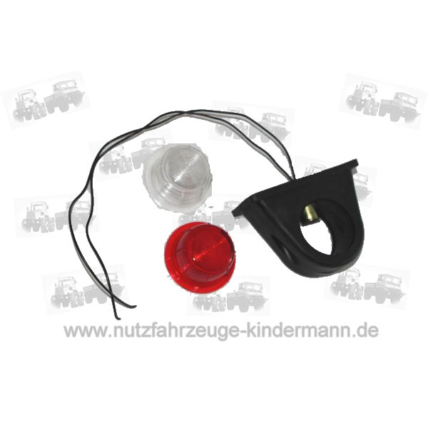 Front marker light white, rear red 12 and 24 V