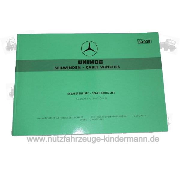 Spare parts list for Mercedes front and rear winch 35009/11/12 u. 35047
