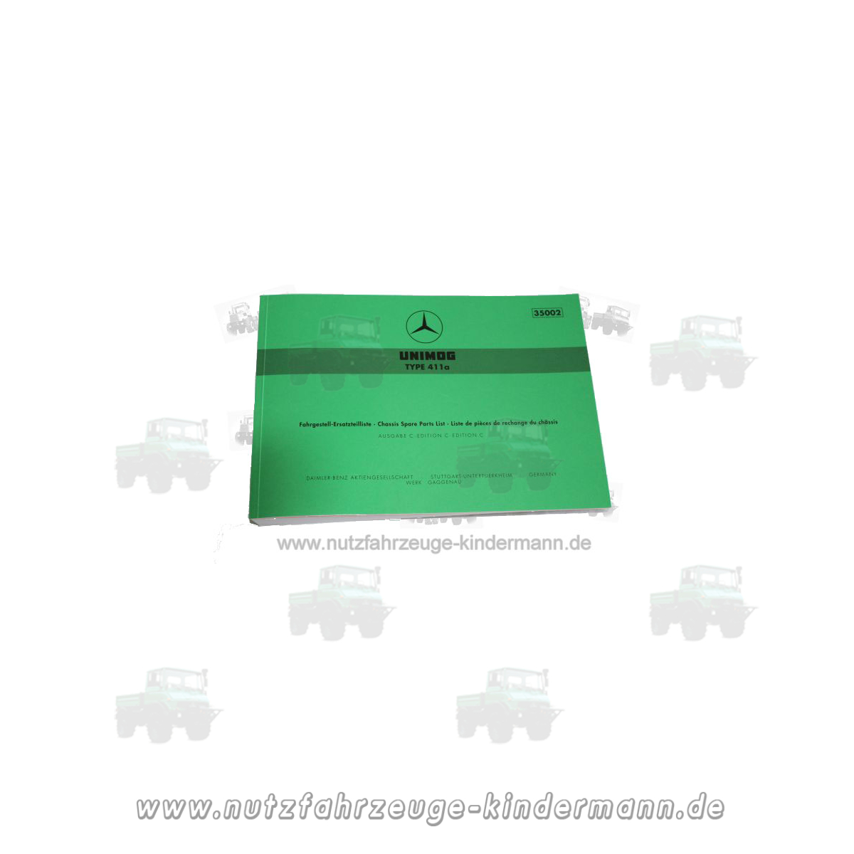 Spare parts list for Unimog U 411a, chassis, engine and cab